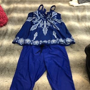Blue Swim Suit Set